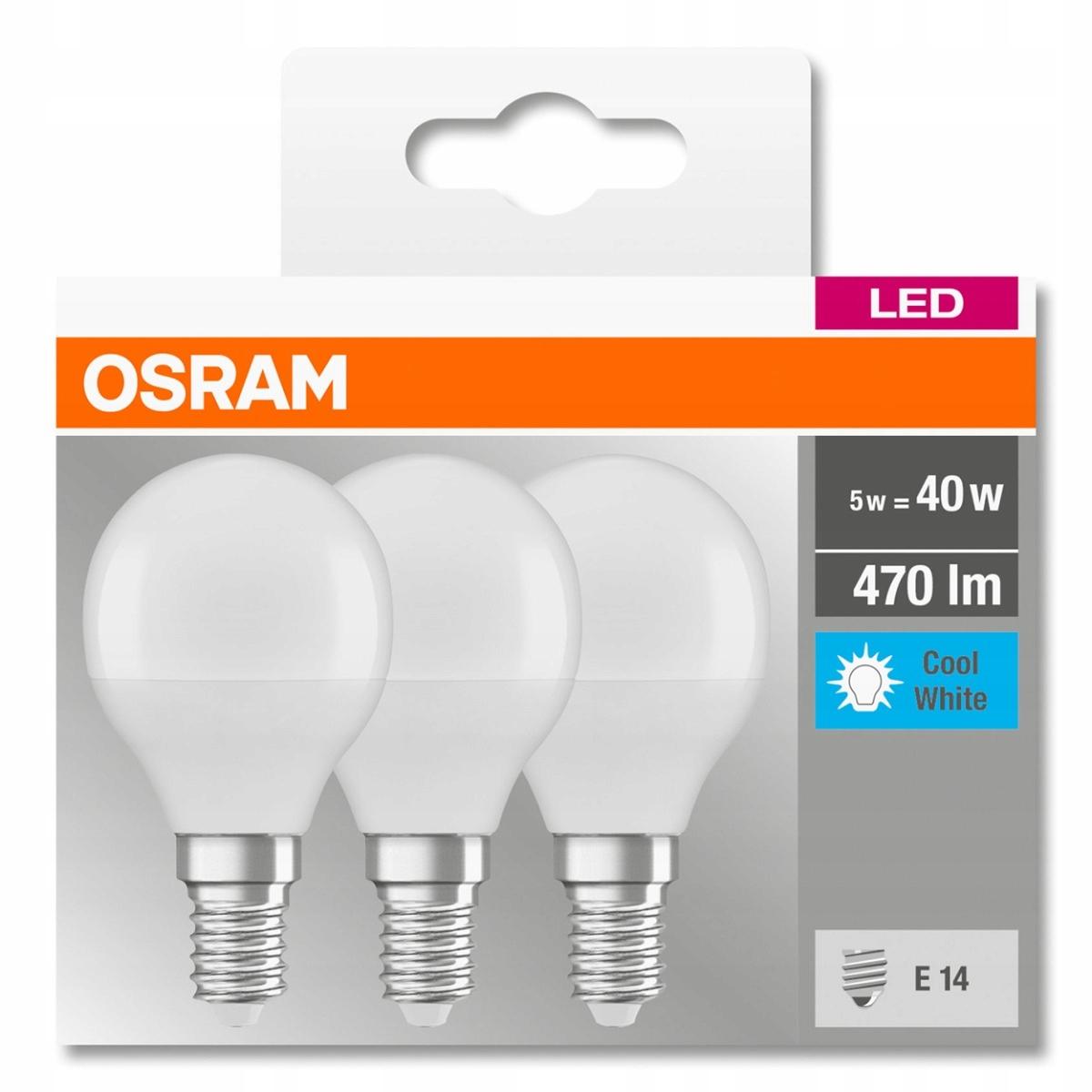OSRAM Żarówka LED E14 A60 6W = 40W 470lm 4000K Ciepła 360° Filament 3-Pak - obrazek 7