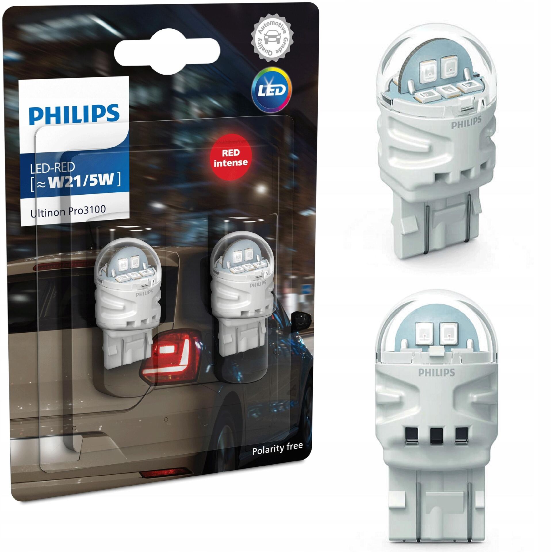 Żarówki LED PHILIPS Ultinon Pro3100 W21/5W RED