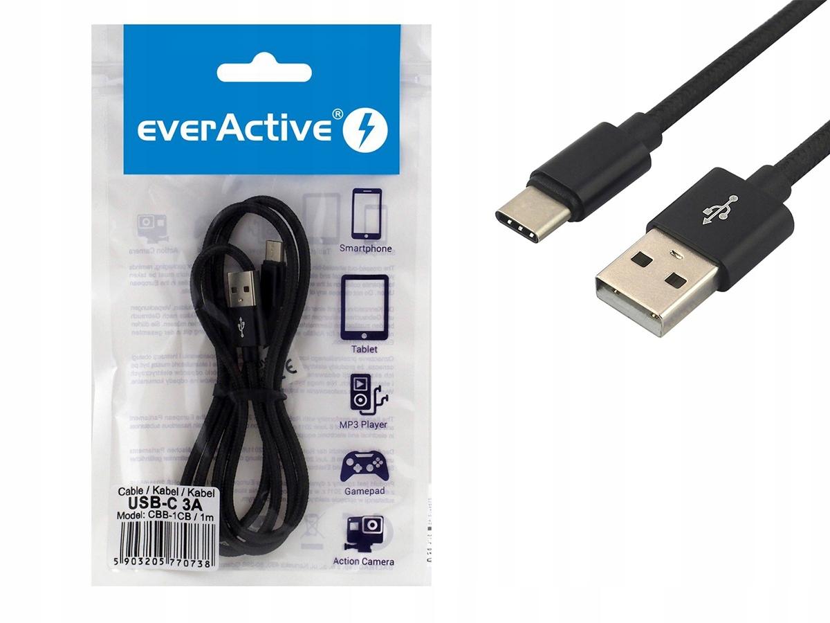 EverActive Kabel do ładowania USB-USB C 1m 3A 480Mbps CBB-1CB - obrazek 9