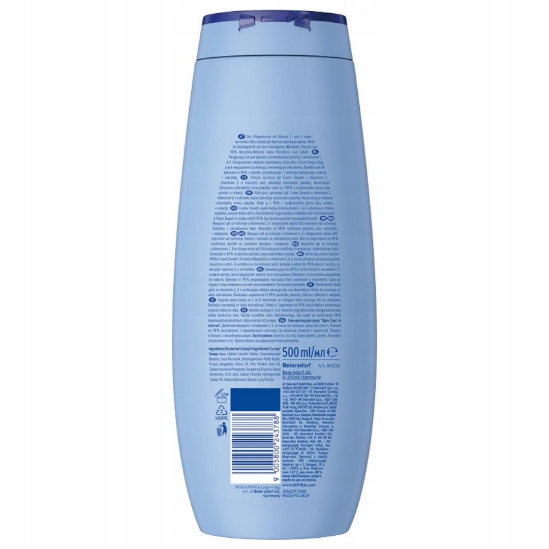 NIVEA Kremowy żel pod prysznic Creme Smooth 500 ml - obrazek 2