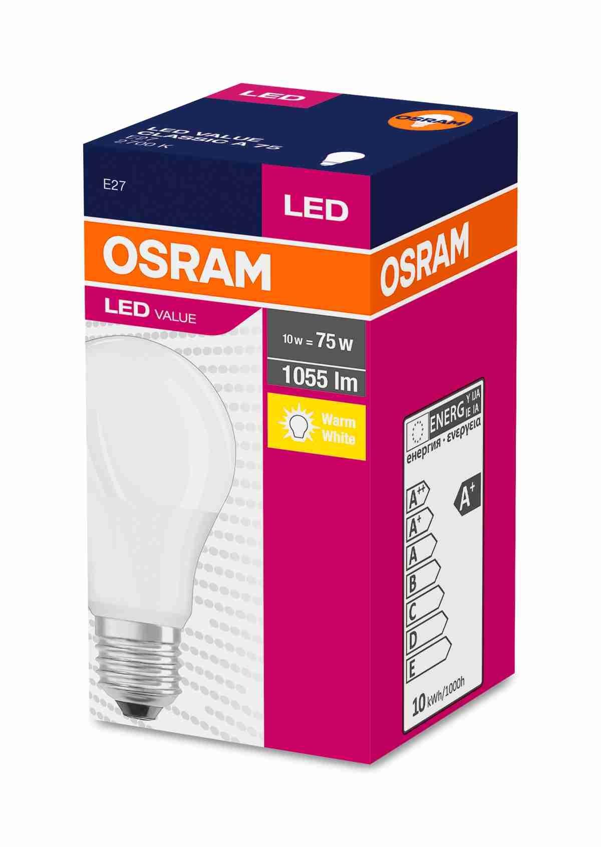 Osram żarówka LED E27 A60 10W=75W 1055lm 2700K - obrazek 11