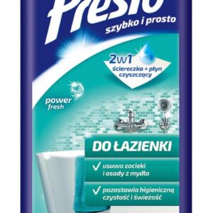 Presto Ściereczki nawilżane do łazienki czyszczące 2w1 72 sztuki
