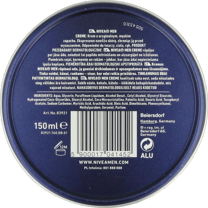 NIVEA MEN Krem do ciała twarzy rąk Creme 150ml - obrazek 7