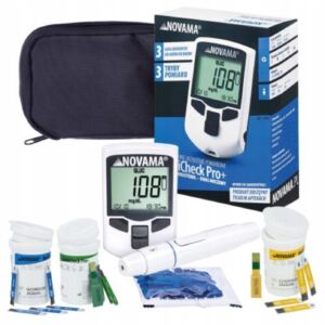 3w1 GLUKOMETR CHOLESTEROL KWAS MOCZOWY NOVAMA MULTICHECK PRO + PASKI ETUI