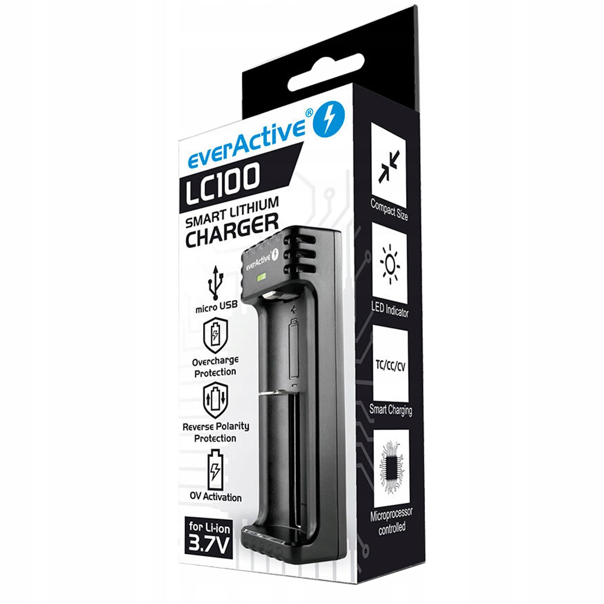 EverActive LC-100 ładowarka Li-ion 18650 21700 USB - obrazek 5