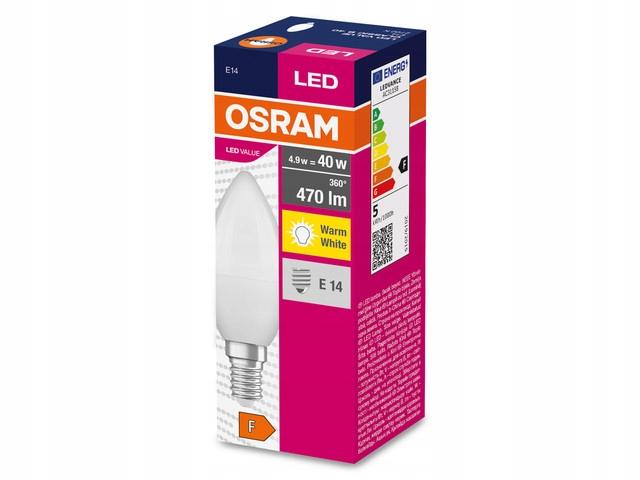 Osram żarówka LED E14 4,9W=40W 470lm 2700K CIEPŁA