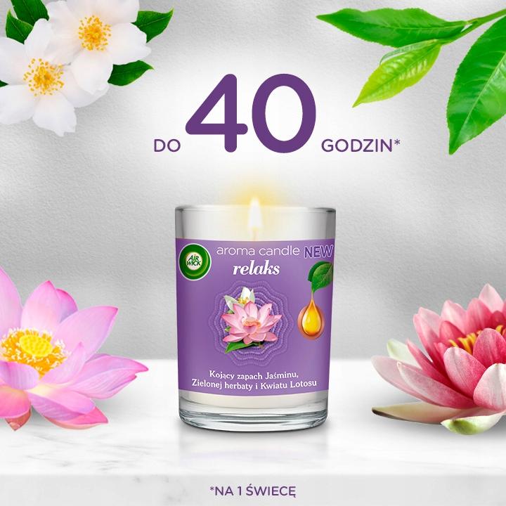 AIR WICK ŚWIECA ZAPACHOWA RELAKS JAŚMIN ZIELONA HERBATA I KWIAT LOTOSU 220G - obrazek 6