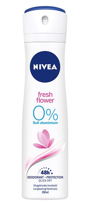 NIVEA FRESH FLOWER 0% SOLI ALUMINUM DEZODORANT W SPRAYu 150 ML - obrazek 2