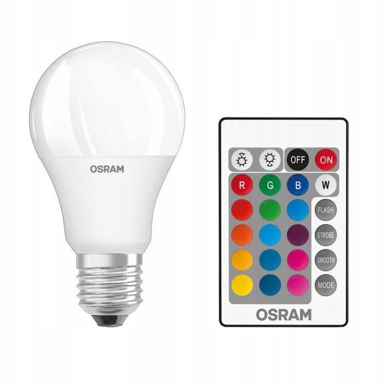 OSRAM LED żarówka RGBW wielokolorowa + PILOT 9W = 60W E27 - obrazek 10