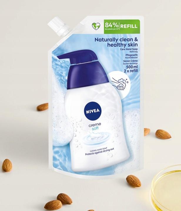 NIVEA KREMOWE MYDŁO W PŁYNIE CREME SOFT 500 ml - obrazek 2