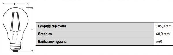 Osram żarówka E27 FILAMENT 6.5W=60W 806lm 4000K - obrazek 7