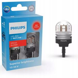 呕ar贸wki Philips LED Ultinon Pro7000 W21/5W RED RU70 12/24V