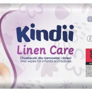 Kindii Linen Care Chusteczki nawilżane dla niemowląt i dzieci 60 sztuk