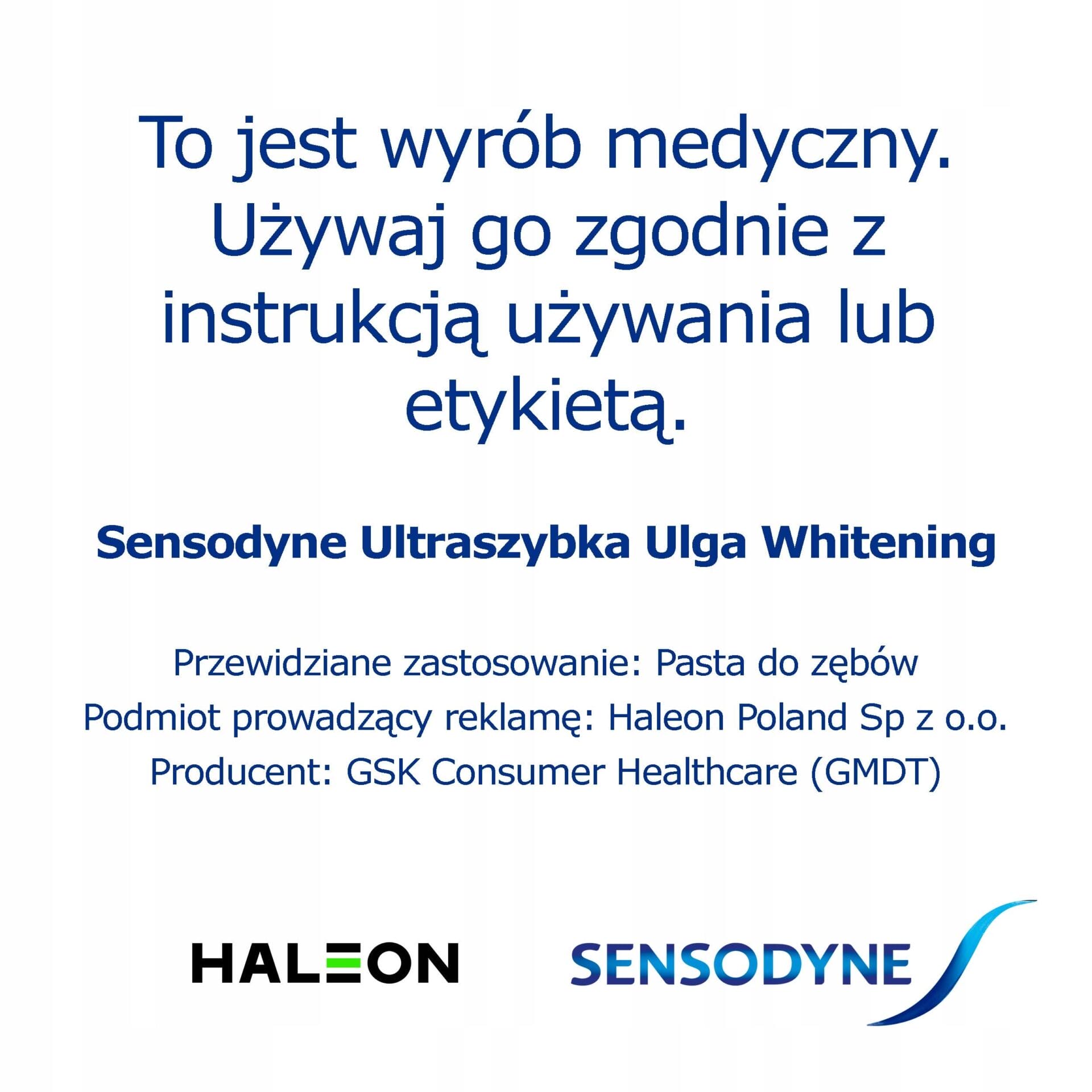 SENSODYNE Pasta do zębów Ultraszybka Ulga Whitening 75ml - obrazek 7