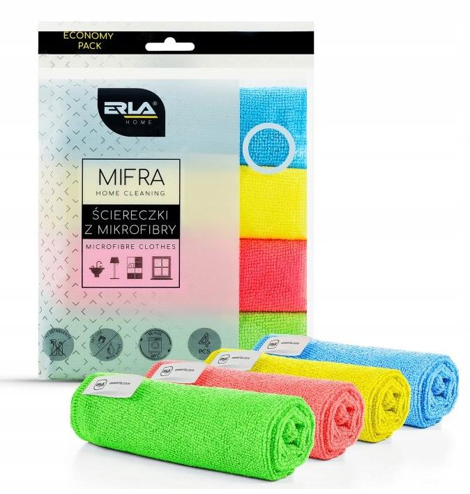 ŚCIERKI Z MIRKOFIBRY 4 SZT. mikrofibra ERLA MIFRA