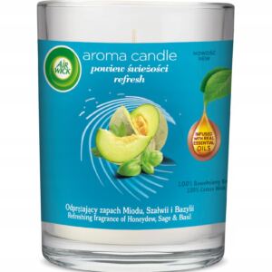 AIR WICK ŚWIECA ZAPACHOWA POWIEW ŚWIEŻOŚCI MIÓD SZAŁWIA I BAZYLIA 220G