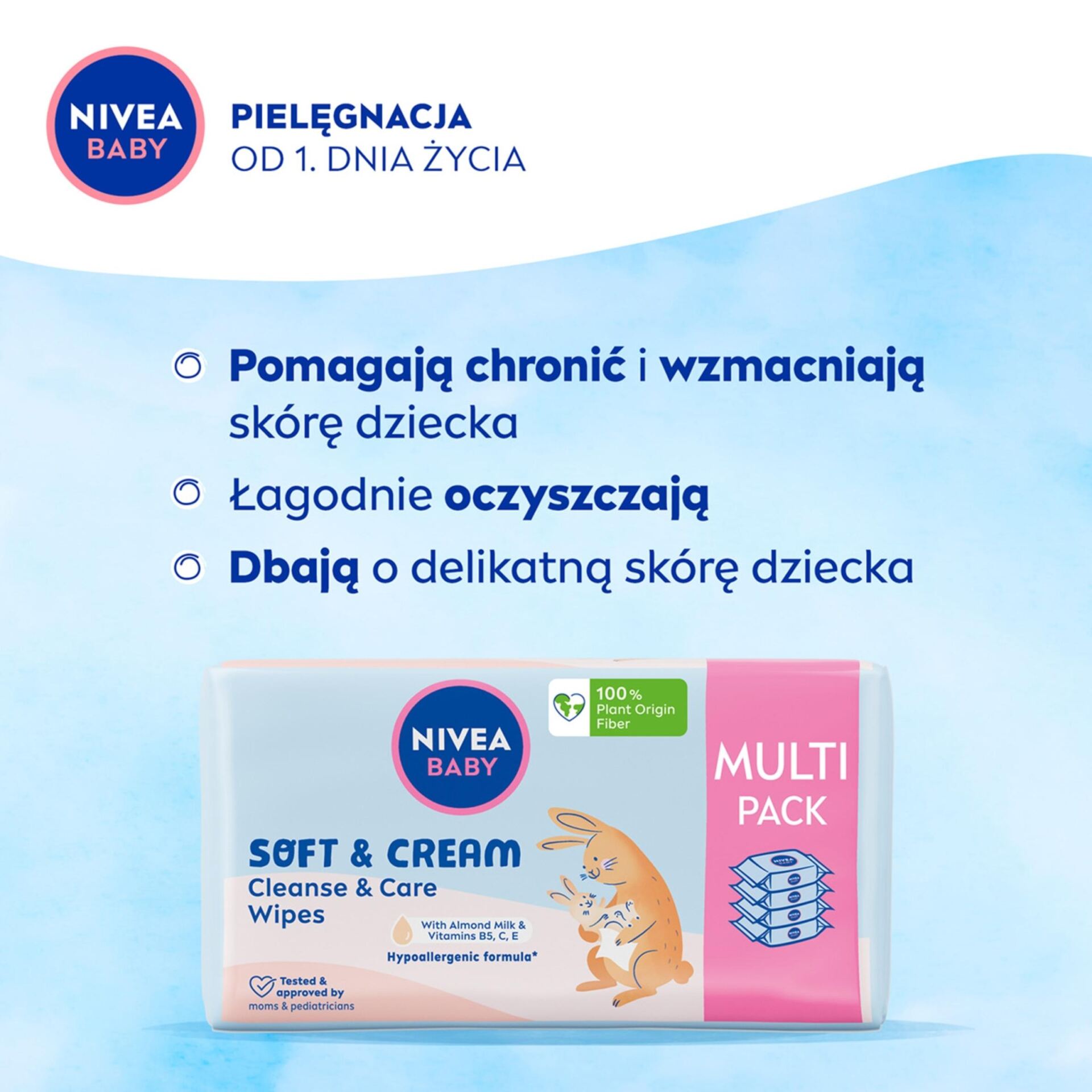NIVEA BABY Chusteczki nawilżane Biodegradowalne Soft & Cream 2 x 57 sztuk - obrazek 12