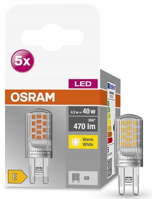 OSRAM Żarówki 5x LED kapsułka Pin 4.2W 2700K 230V G9 - obrazek 8