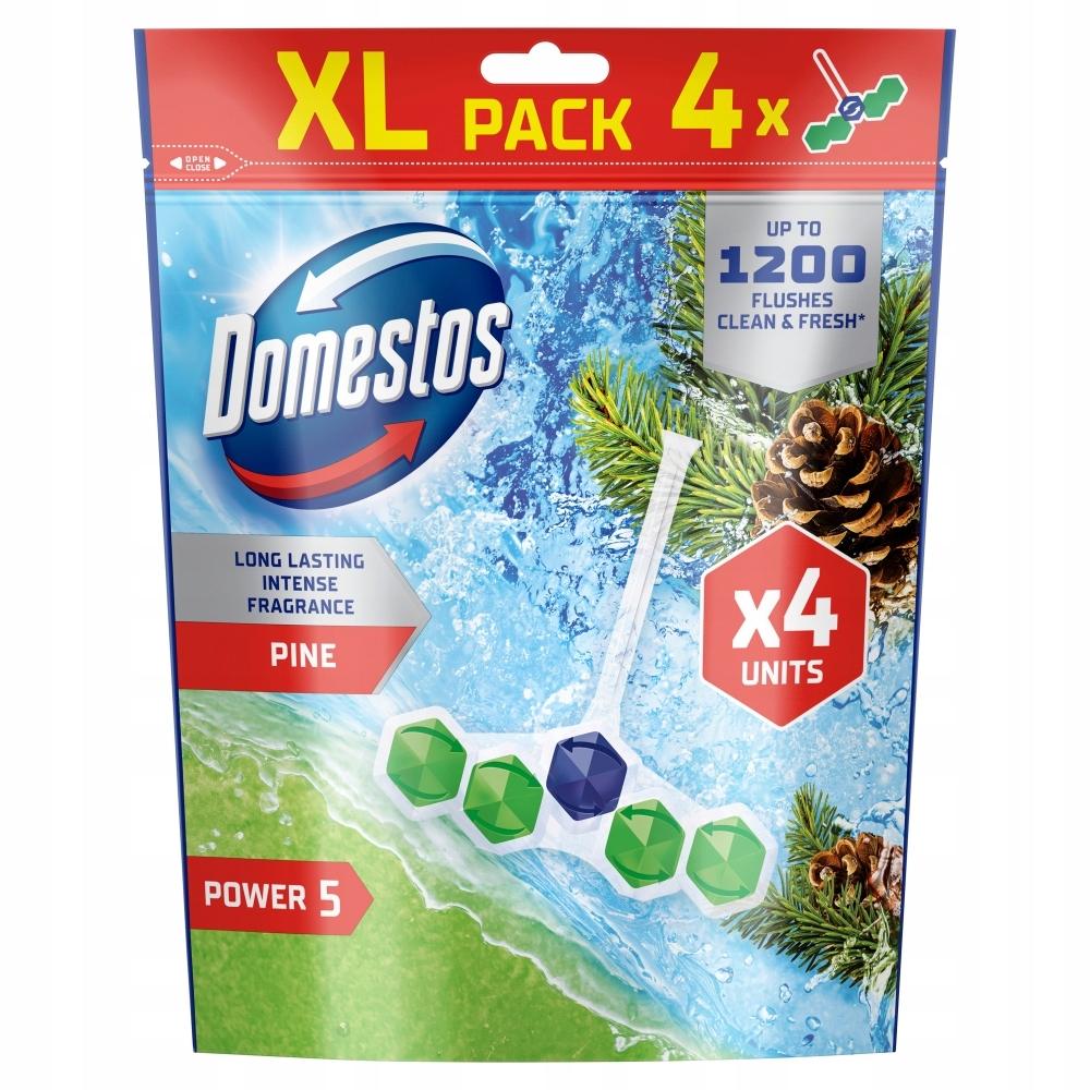 Zawieszka Domestos Power 5 kostka do WC Pełna Moc aż 1200 użyć Pine 4x50g