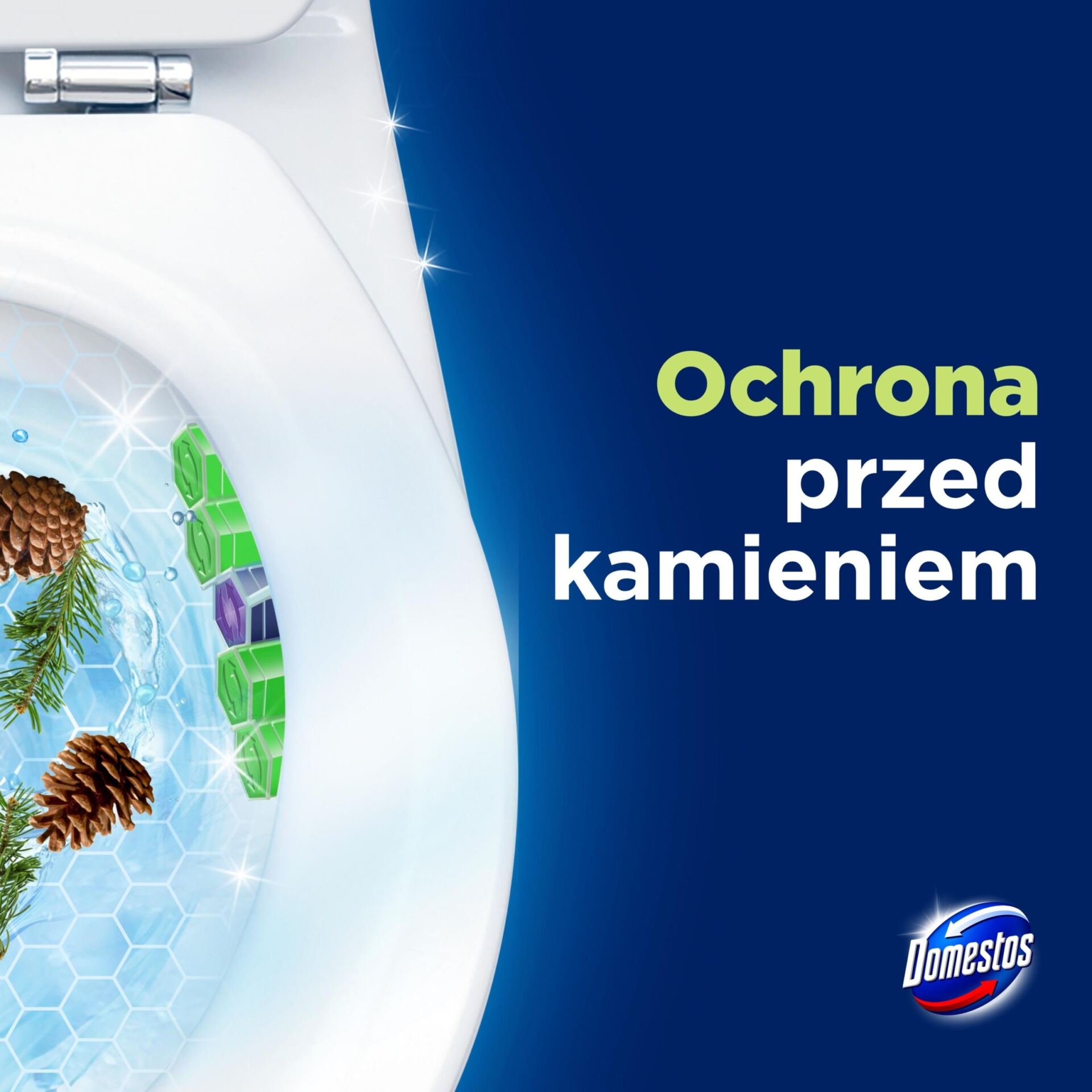 Zawieszka Domestos Power 5 kostka do WC Pełna Moc aż 1200 użyć Pine 4x50g - obrazek 6