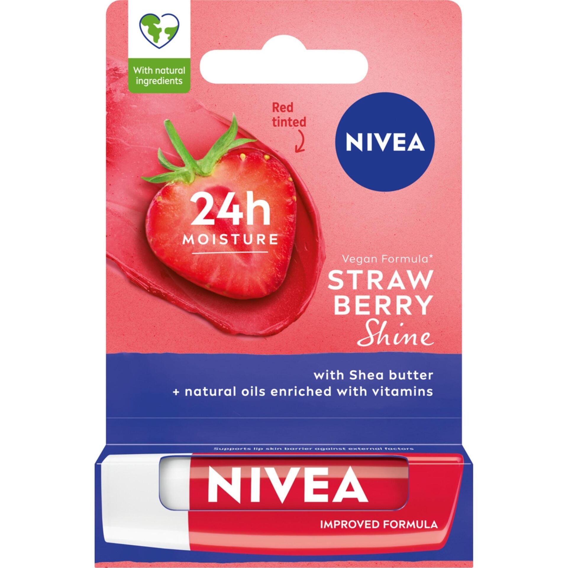 Nivea Pielęgnująca pomadka do ust Strawberry Shine 4.8g - obrazek 5