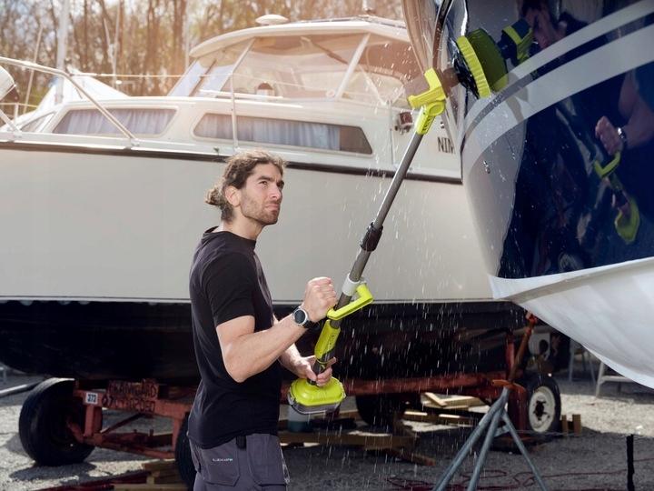 TELESKOPOWA SZCZOTKA OBROTOWA RYOBI AKUMULATOROWA 18V BATERIA + ŁADOWARKA - obrazek 5