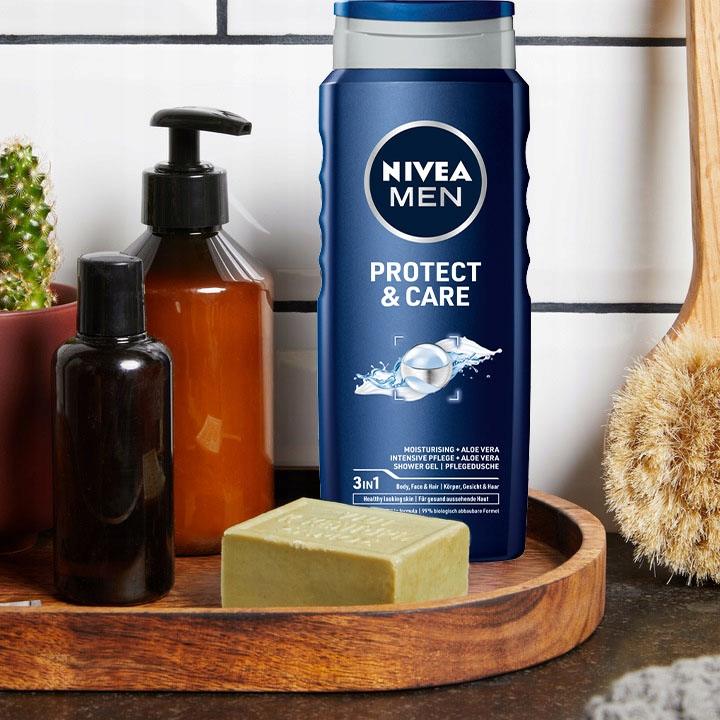 NIVEA PIELĘGNUJĄCY ŻEL POD PRYSZNIC PROTECT & CARE 500 ML - obrazek 3