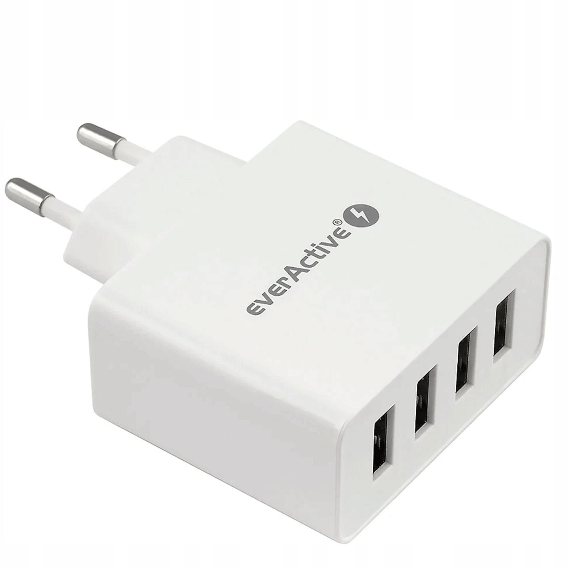 EverActive Ładowarka sieciowa 230V 4 porty USB 5V 5A 25W biała - obrazek 3