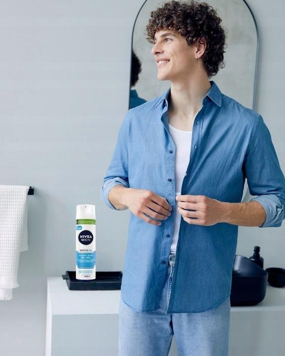Nivea Men żel do golenia Sensitive Cool Gel 200 ml - obrazek 4