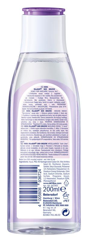 NIVEA KOJĄCY PŁYN MICELARNY DO CERY WRAŻLIWEJ I NADWRAŻLIWEJ 200ml - obrazek 5