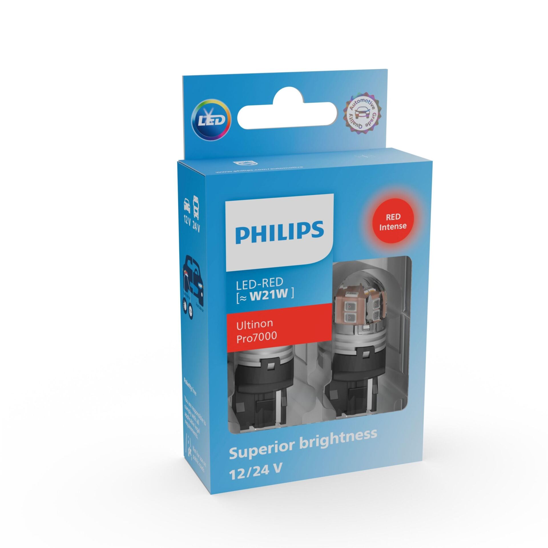 Żarówki Philips LED Ultinon Pro7000 W21W RED RU70 12/24V - obrazek 5