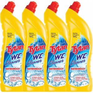 TYTAN P艁YN DO MYCIA TOALETY WC BAKTERIOB脫JCZY 呕脫艁TY 4x1200ml