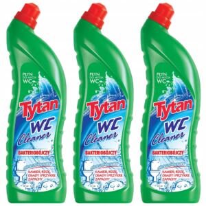 TYTAN P艁YN DO MYCIA TOALETY WC BAKTERIOB脫JCZY ZIELONY 3x1200ml
