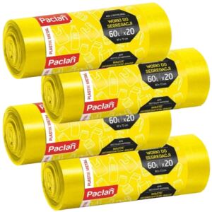 PACLAN WYTRZYMAŁE WORKI NA ŚMIECI DO SEGREGACJI PLASTIK METAL 4x60L 20SZT