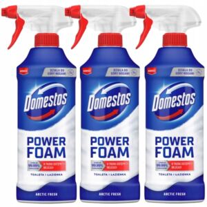 DOMESTOS POWER FOAM PŁYN PIANA DO TOALET I ŁAZIENEK SPRAY OCEAN 3x 435ml