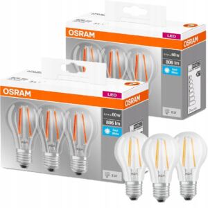 Osram 偶ar贸wki FILAMENT LED E27 6,5W=60W 4000K X6