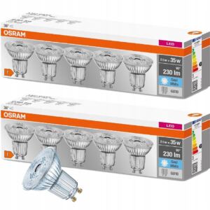 Osram żarówka Halogen GU10 2,6W=35W 4000K x 10