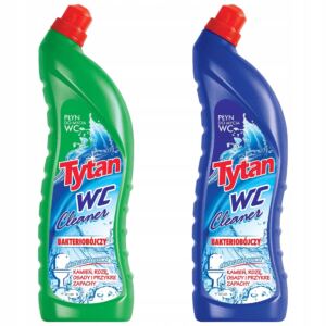 TYTAN P艁YN DO MYCIA TOALETY WC BAKTERIOB脫JCZY MIX 2x1200ml