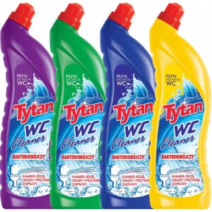 TYTAN P艁YN DO MYCIA TOALETY WC BAKTERIOB脫JCZY MIX 4x1200ml