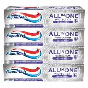 AQUAFRESH ALL IN ONE PROTECTION PASTA DO ZĘBÓW WYBIELAJĄCA 4X 100 ML