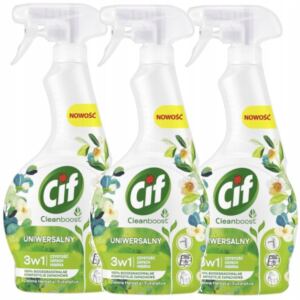 CIF Cleanboost Uniwersalny Płyn 3w1 w Sprayu Zielona Herbata 500 ml 3 szt.