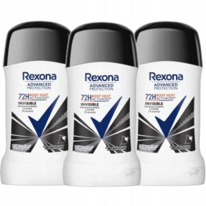 REXONA ZESTAW DEZODORANT DAMSKI W SZTYFCIE INVISIBLE BLACK&WHITE 50ML x3