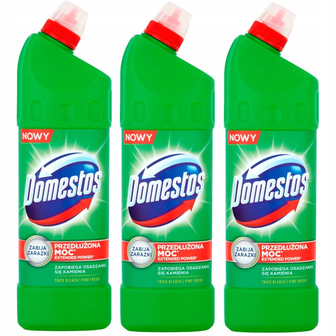 Domestos Pine Fresh Żel Czyszcząco- Dezynfekujący do WC Wybielacz 1L x3
