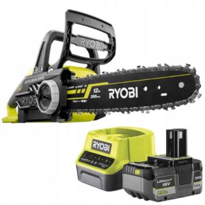 RYOBI AKUM PILARKA BEZSZCZOTKOWA PIŁA ŁAŃCUCHOWA 18V 30Cm + Ład + Aku 5Ah