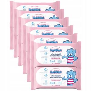 12 x BAMBINO Chusteczki emolientowe 3W1 57 szt.