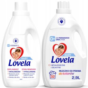 Lovela Zestaw dla dzieci Mleczko Do Prania Koloru 2,9L + Odplamiacz 1L