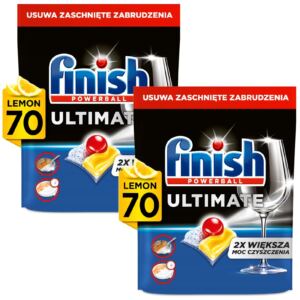 FINISH POWERBALL ULTIMATE KAPSUŁKI DO ZMYWARKI ZAPACH CYTRYNA 140 SZTUK