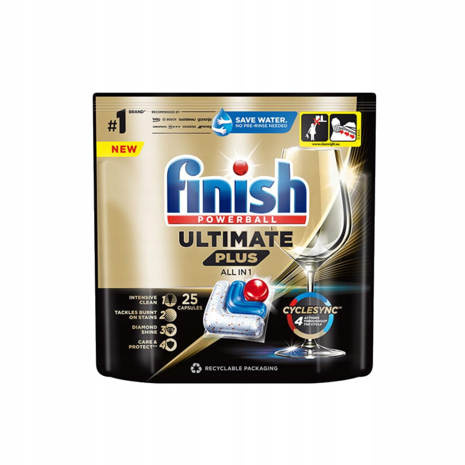 FINISH KAPSUŁKI DO ZMYWARKI ULTIMATE PLUS ALL IN ONE REGULAR 4x25=100 sztuk - obrazek 2