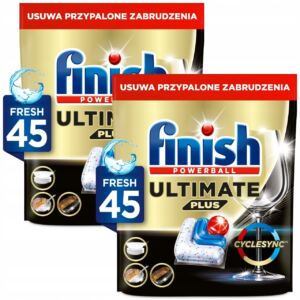 Finish Zestaw Ultimate Plus All-in-1 Kapsułki do Zmywarki Fresh 90 Sztuk