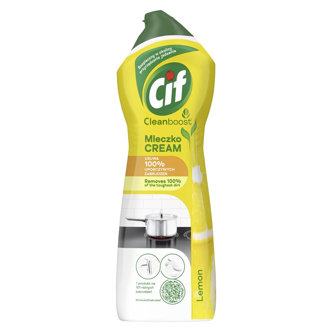 CIF Cream Mleczko Lemon z mikrokryształkami 4x780g - obrazek 2